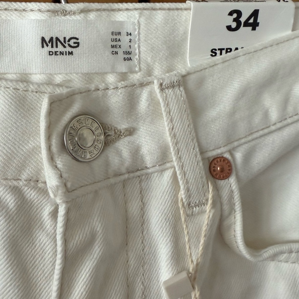 MANGO Miranda High Rise Straight Leg Ankle Slit - NEW w/ Tags - Size 2 - Picture 5 of 8